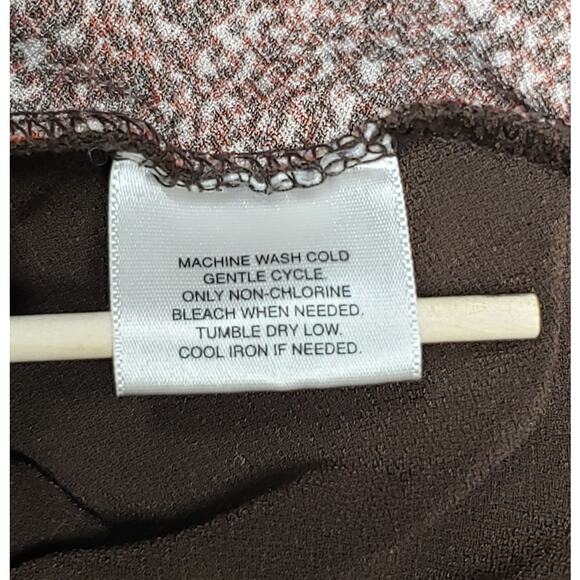 Jaclyn Smith Vintage Brown Knit Top L Faux Layered Careerwear Stretch Speckle - Picture 11 of 11